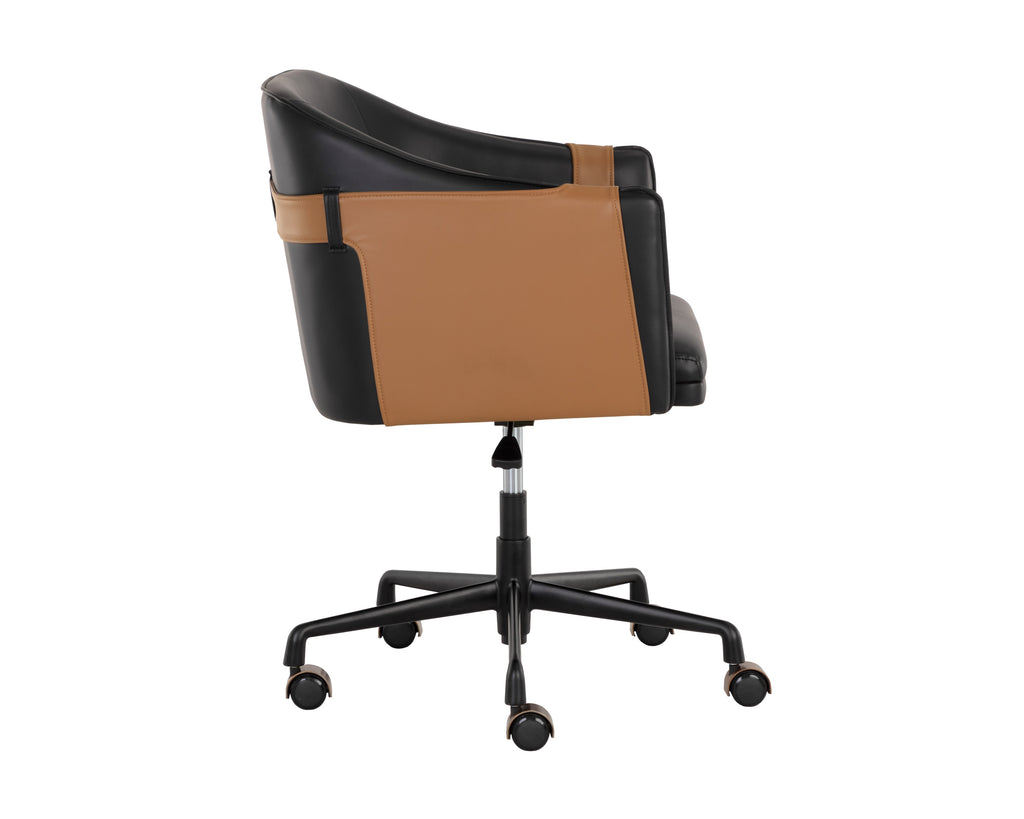 Carter Office Chair - Napa Black / Napa Cognac | Sunpan Furniture - 108757