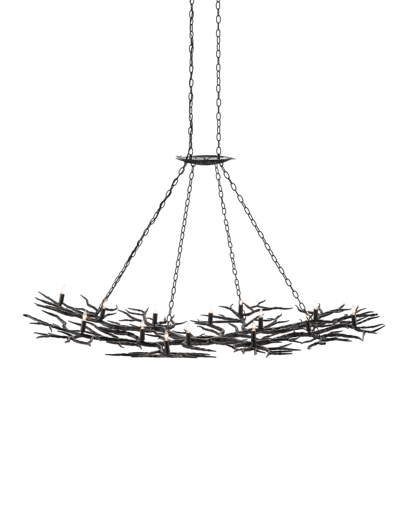 Currey & Co Rainforest Large Bronze Chandelier | 9007