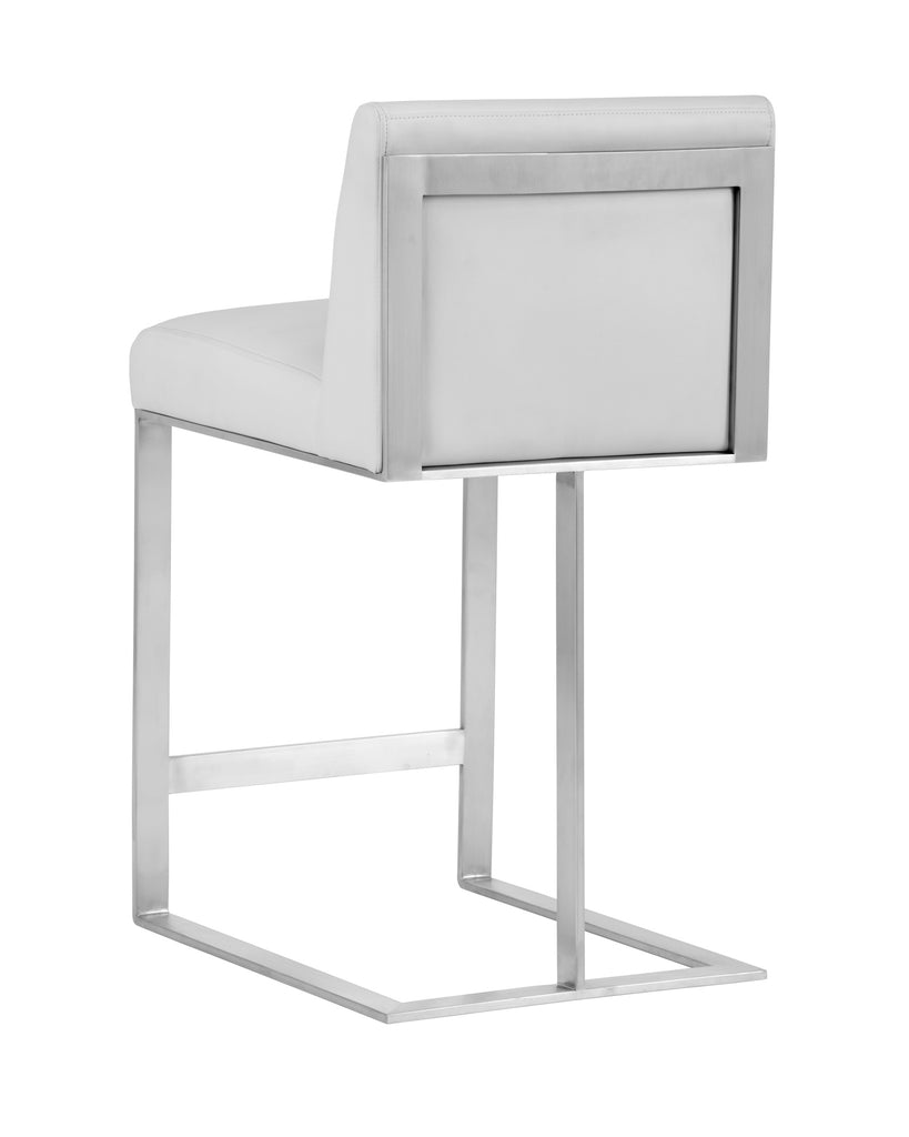 Dean Counter Stool - Stainless Steel - Cantina White | Sunpan Furniture - 103717