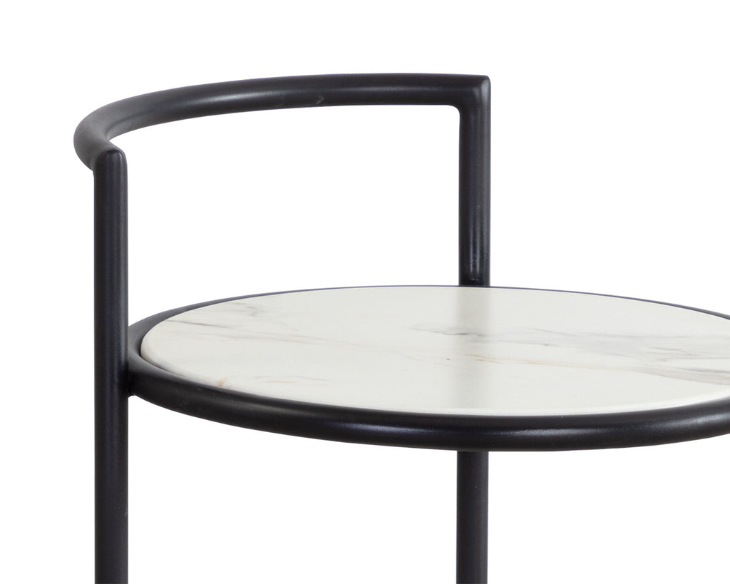 Parga End Table - Black - Marble Look | Sunpan Furniture - 111343