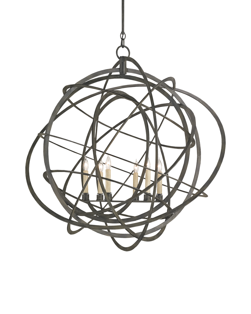 Currey & Co Genesis Black Orb Chandelier | 9488