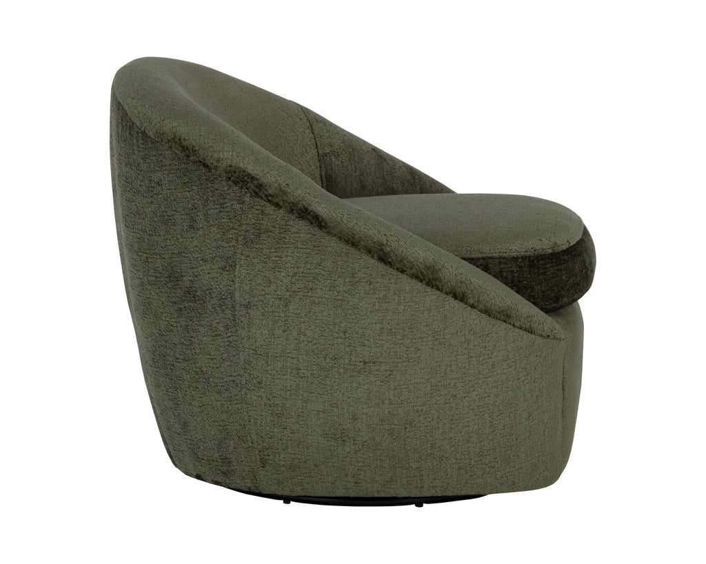 Bliss Swivel Lounge Chair - Bergen Olive | Sunpan Furniture - 111410