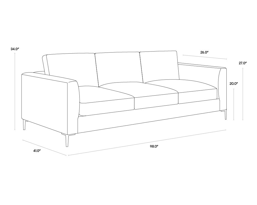 Byward Sofa - Liv Smoke | Sunpan Furniture - 106869