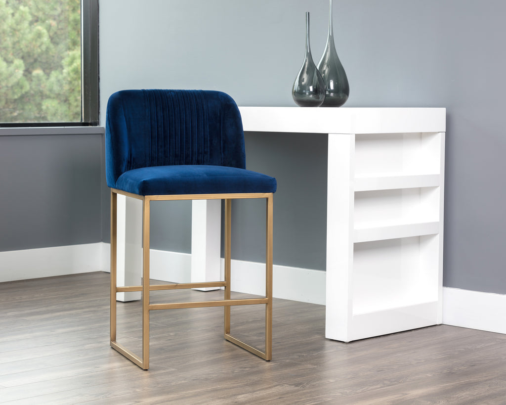 Nevin Counter Stool - Sapphire Blue | Sunpan Furniture - 105087