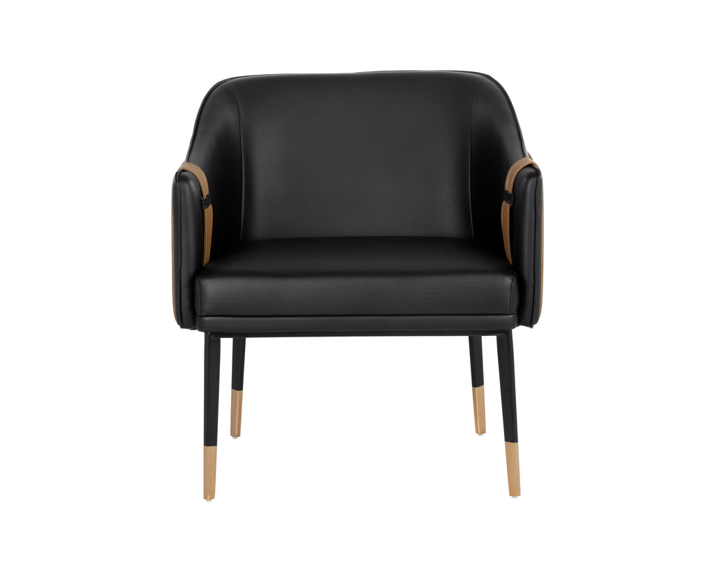 Carter Lounge Chair - Napa Black / Napa Cognac | Sunpan Furniture - 106723