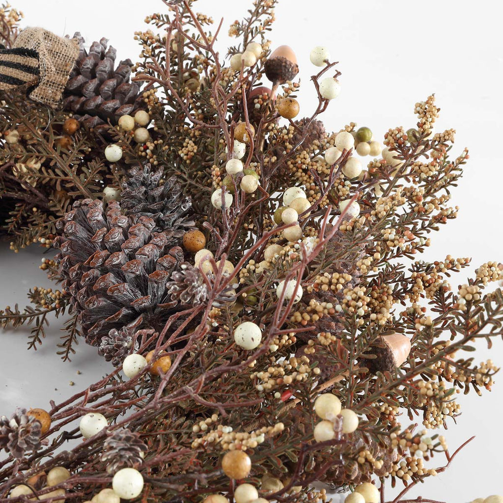 Safavieh Faux 31 Inch Berry & Pine Cone Wreath W/ Bow , FXP1055 - Multi