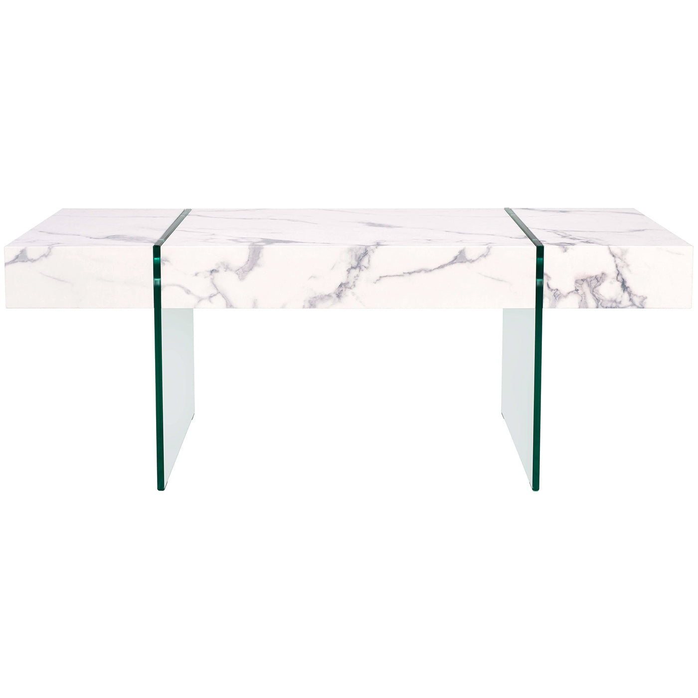 Safavieh Jacob Rectangular Glass Leg Modern Coffee Table White