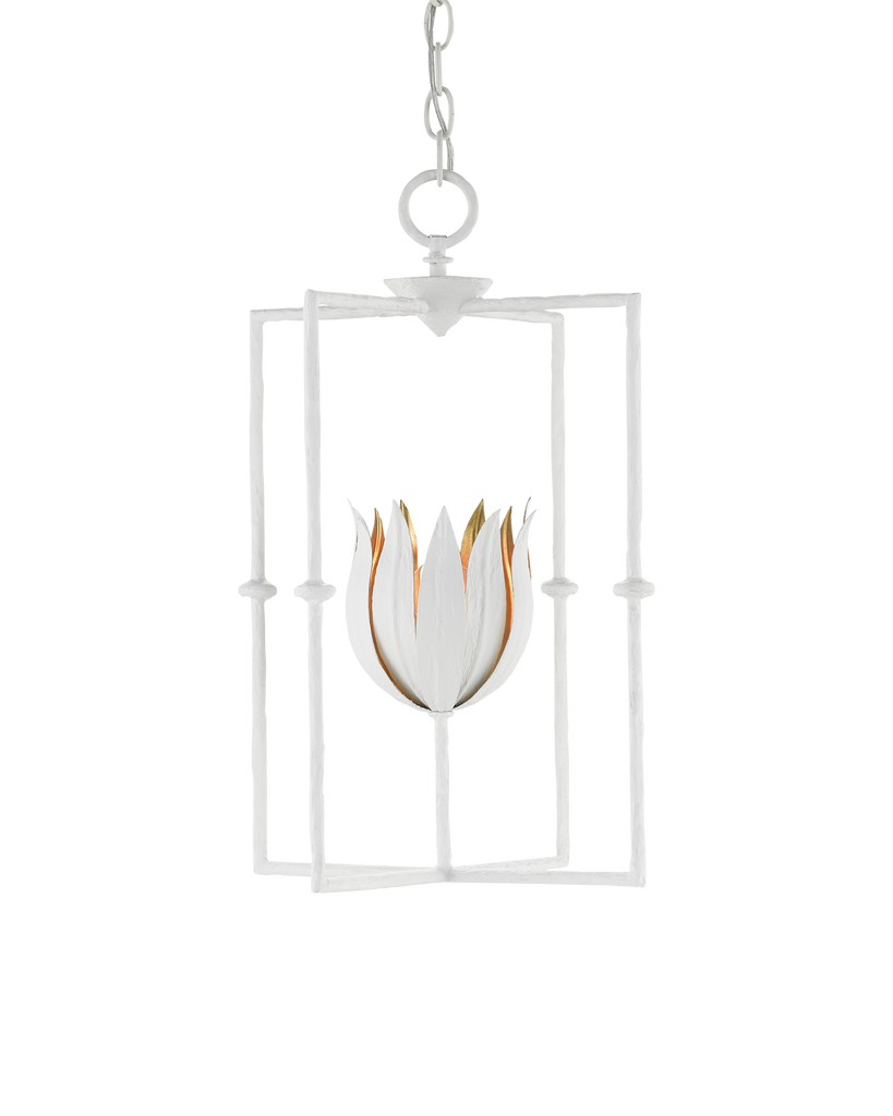 Currey & Co Tulipano White Lantern | 9000-0630