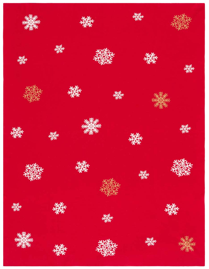 Safavieh Frosty Wish Throw Blanket , HOL2011 - Red / White