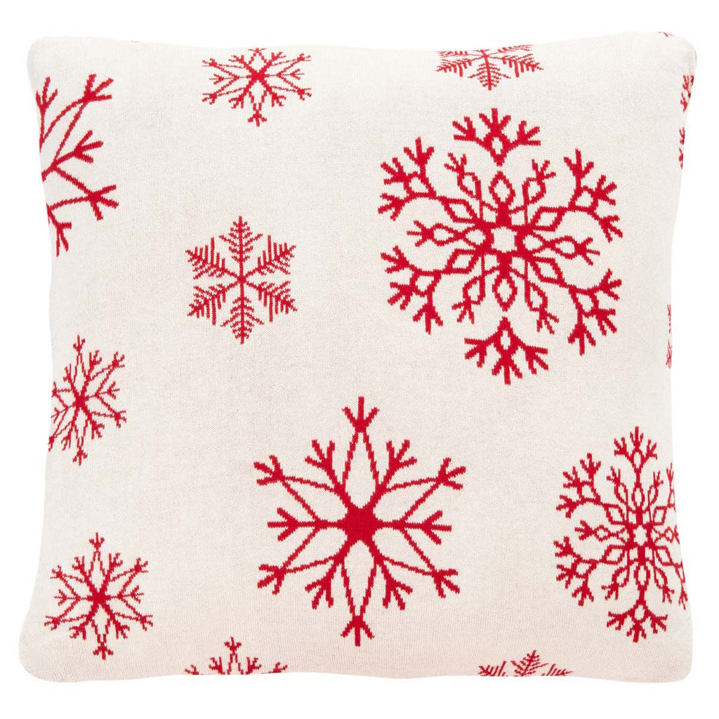 Safavieh Snow Flake Pillow , HOL3003 - Red