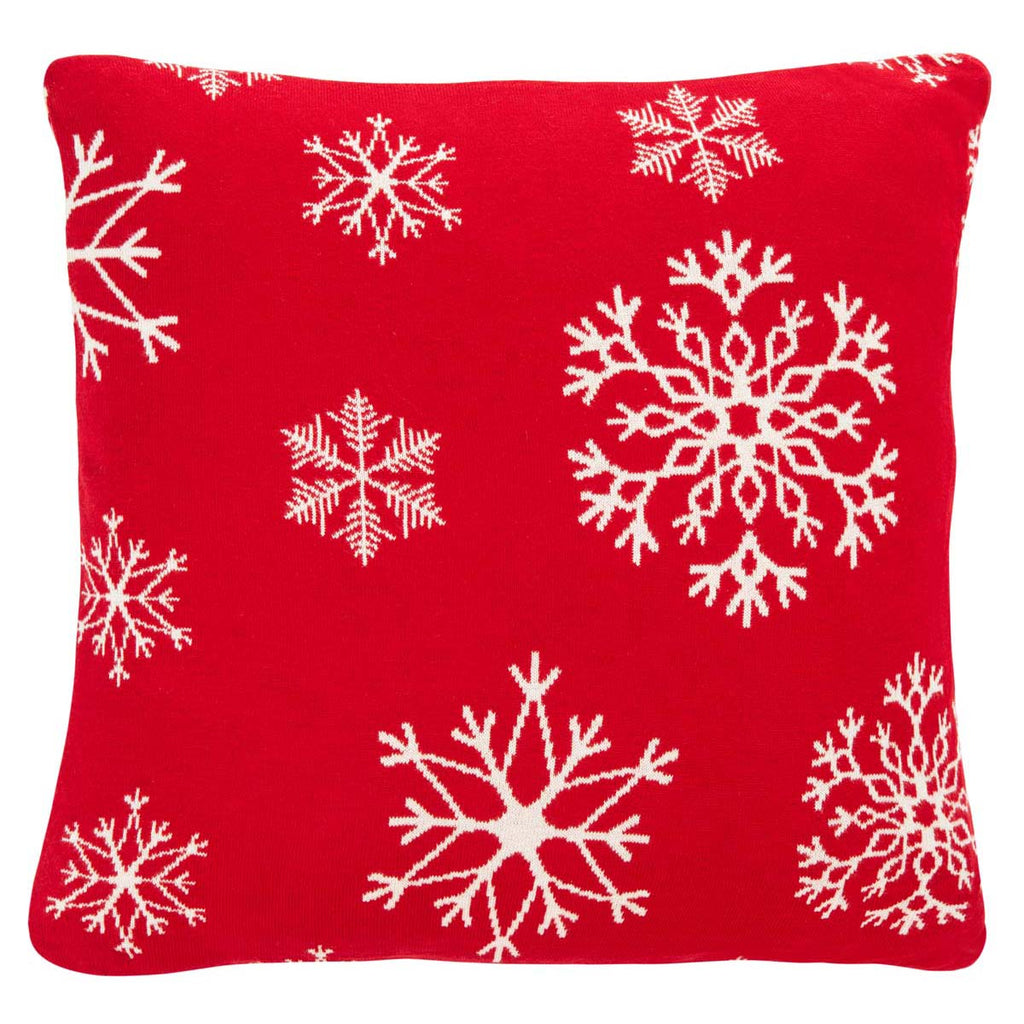 Safavieh Snow Flake Pillow , HOL3003 - Red