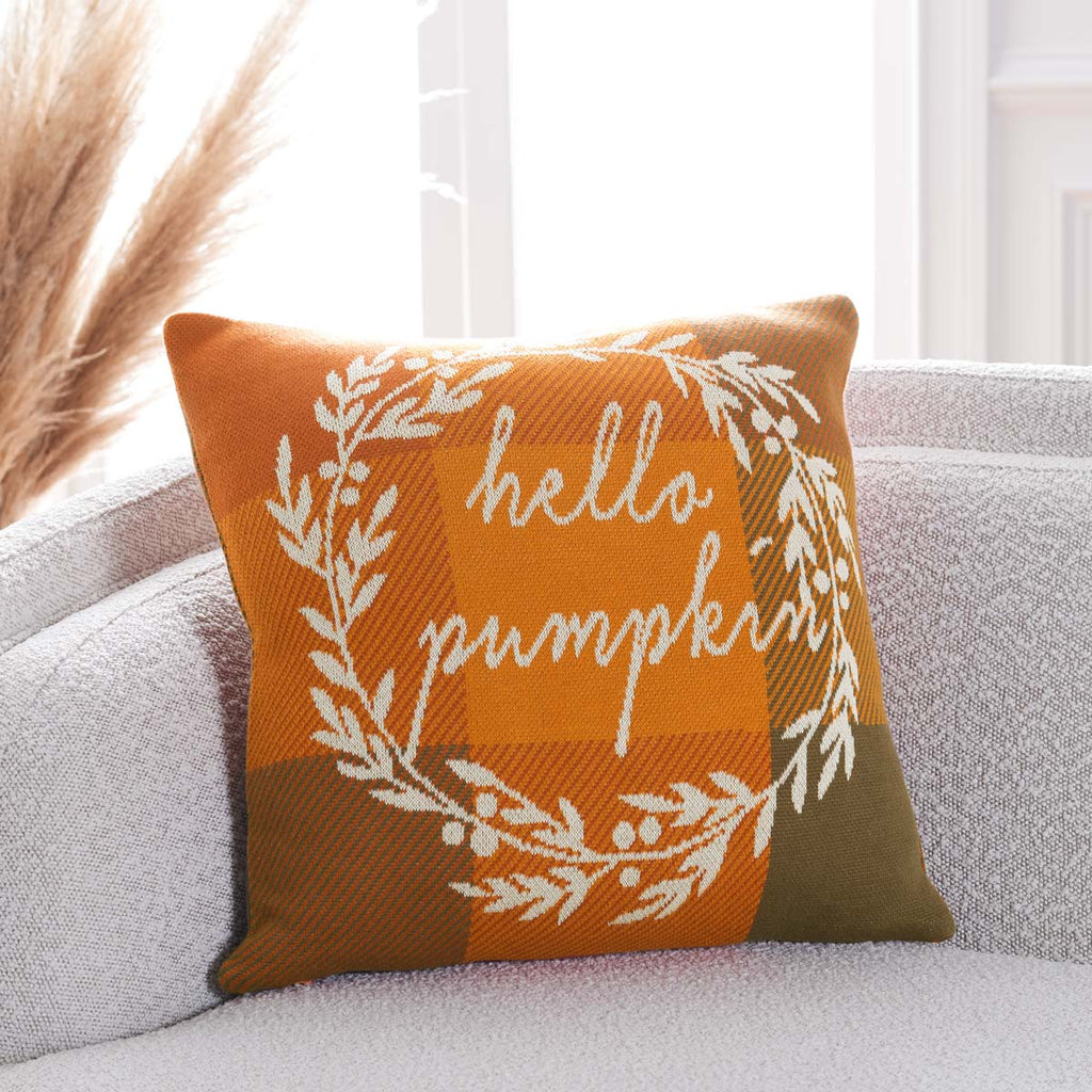 Safavieh Hello Pumpkin Pillow , HOL3213 - Orange