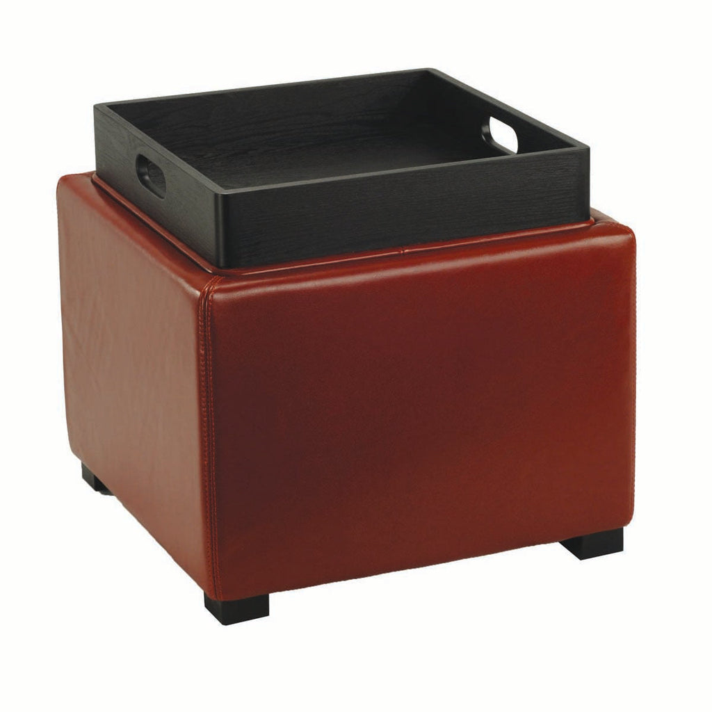 Safavieh Bobbi Tray Storage Ottoman - Red