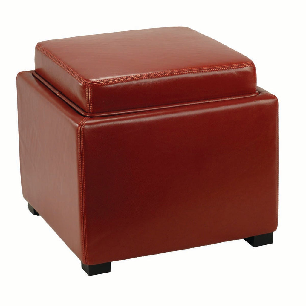 Safavieh Bobbi Tray Storage Ottoman - Red