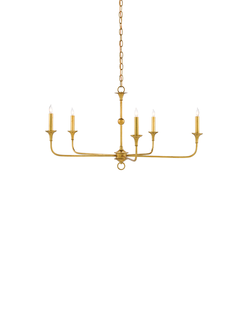 Currey & Co Nottaway Small Gold Chandelier | 9000-0369