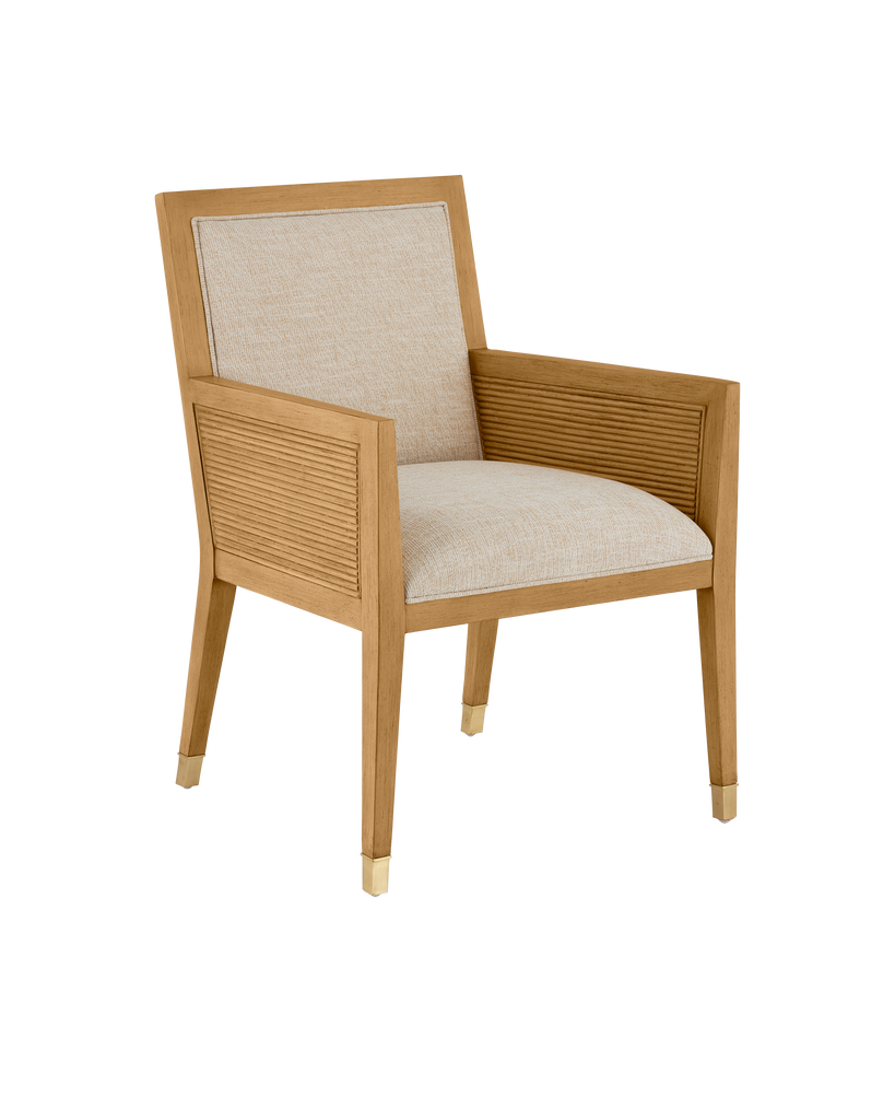 Currey & Co Santos Sea Sand Armchair, Liller Malt | 7000-0862