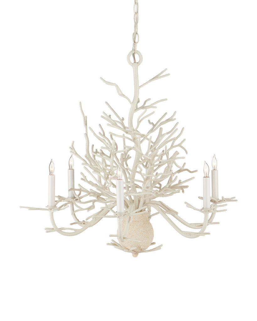 Currey & Co Seaward Small White Chandelier | 9218