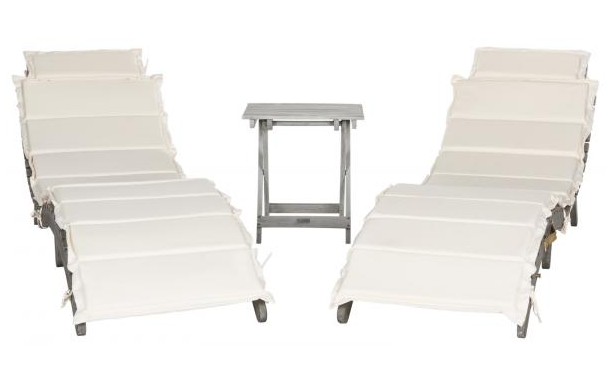 Pacifica 3 Piece Lounge Set | Safavieh - Grey / Beige