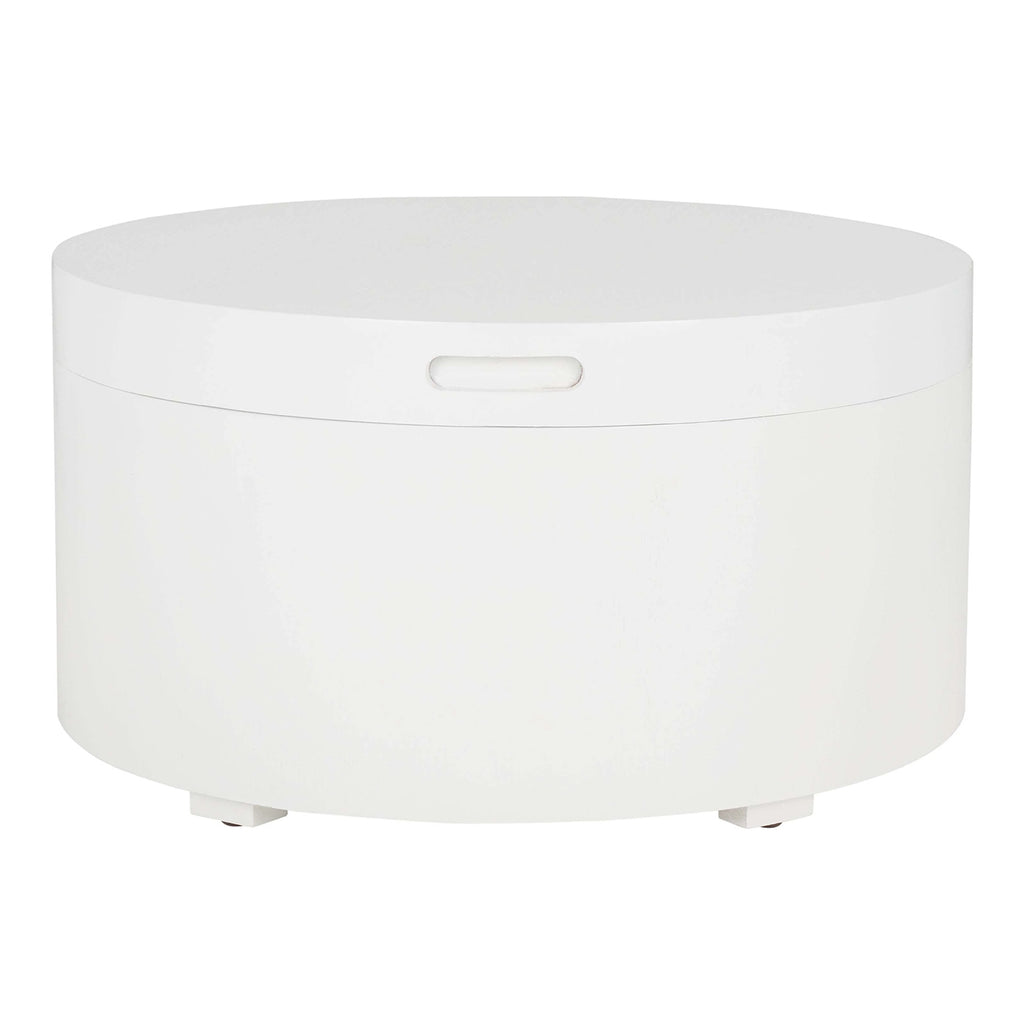 Safavieh Rafaela Round Tray Top Coffee Table With Storage - White