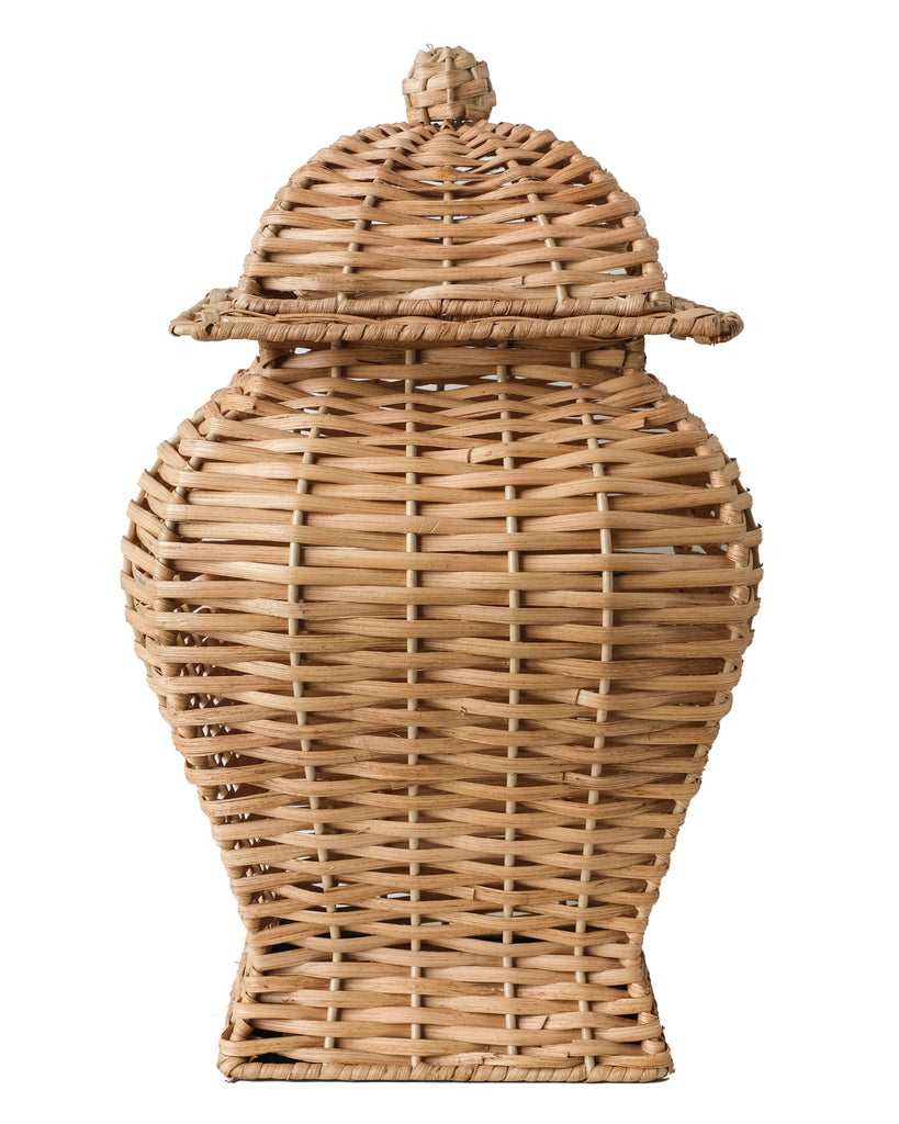 Square Wicker Ginger Jar Large | Enchanted Home - GLA084