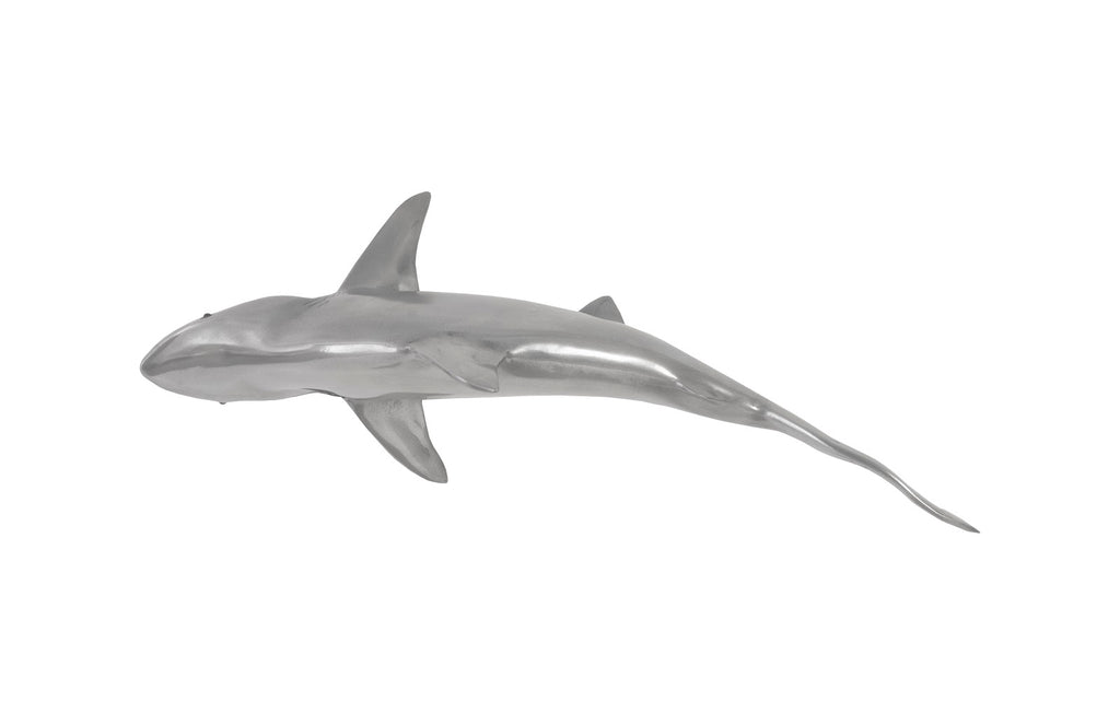 Whaler Shark Fish Wall Sculpture, Resin, Polished Aluminum Finish | Phillips Collection - PH64546