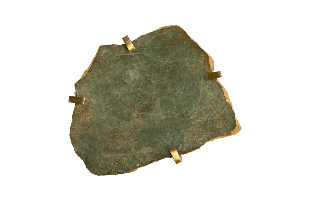 Gem Wall Tile In Brass Setting, Green Emerald | Phillips Collection - CH84027