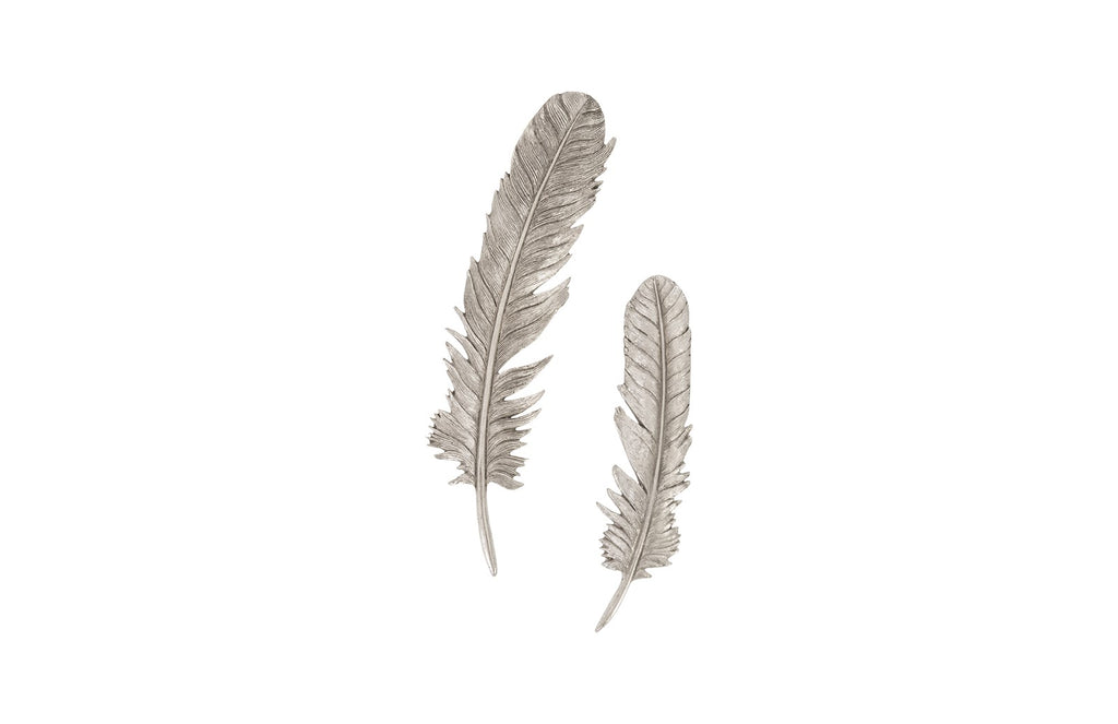 Feathers Wall Art, Small, Silver Leaf, Set Of 2 | Phillips Collection - PH79017