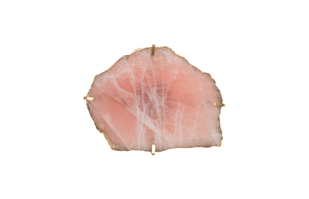 Gem Wall Tile In Brass Setting, Rose Quartz | Phillips Collection - CH84026