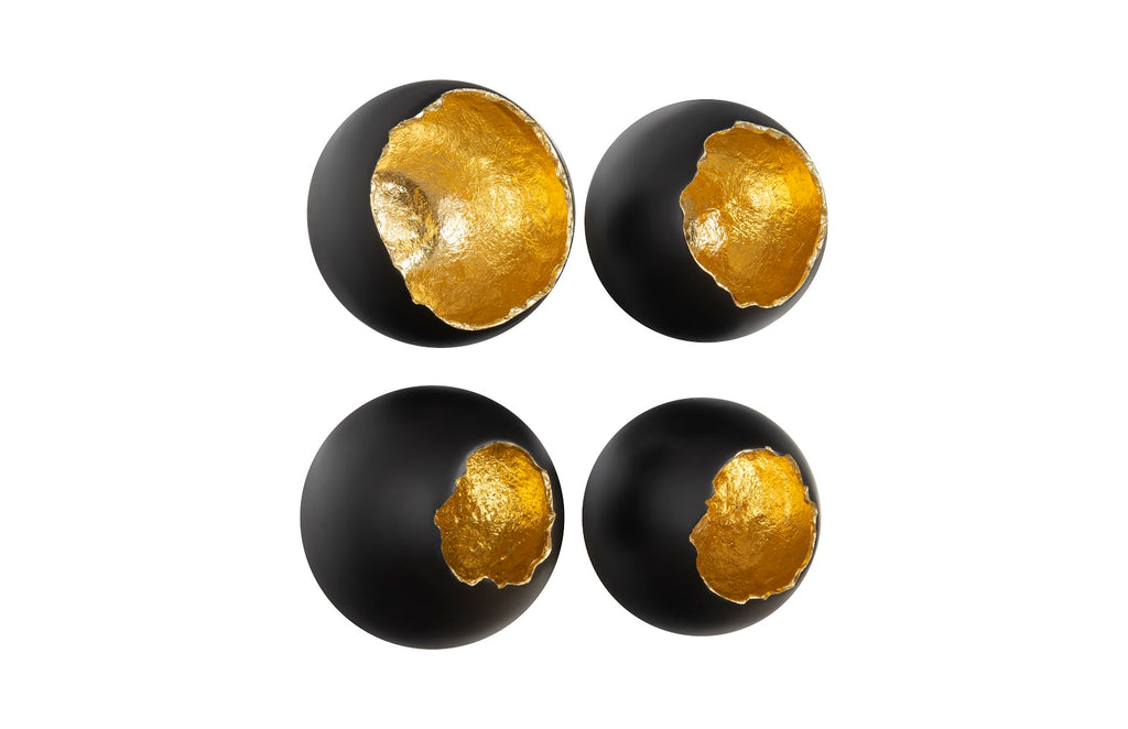 Broken Egg Wall Art, Black And Gold Leaf, Set Of 4 | Phillips Collection - PH81190