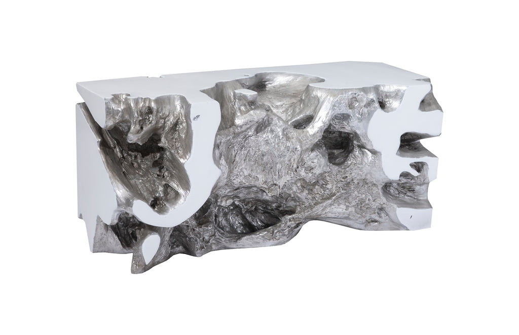 Freeform Bench, White, Silver Leaf, Sm | Phillips Collection - PH63350