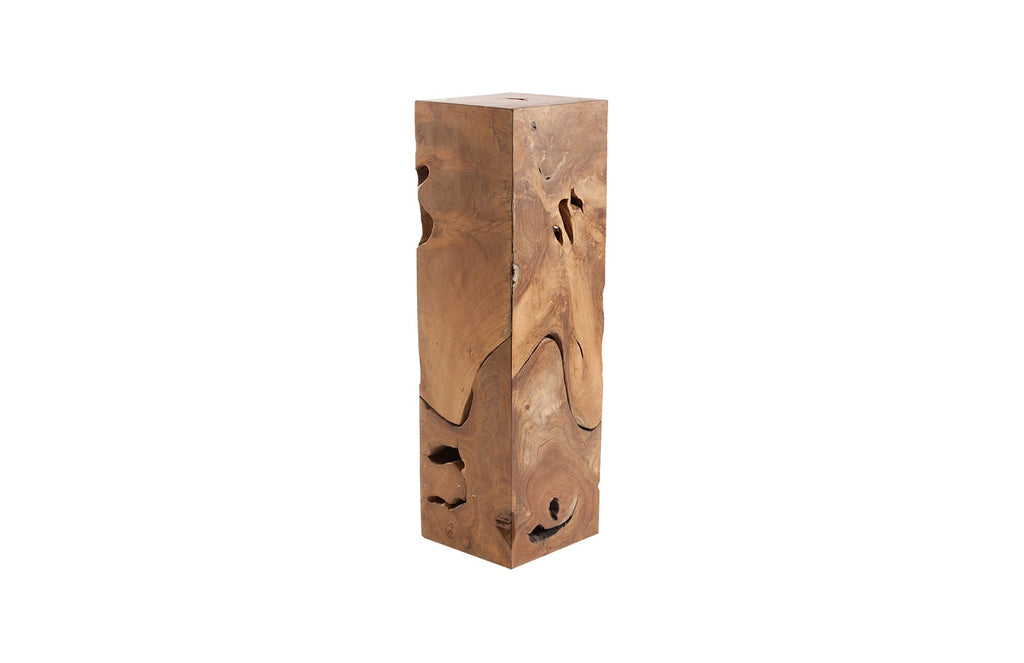 Teak Slice Pedestal, Square, Lg | Phillips Collection - ID65140