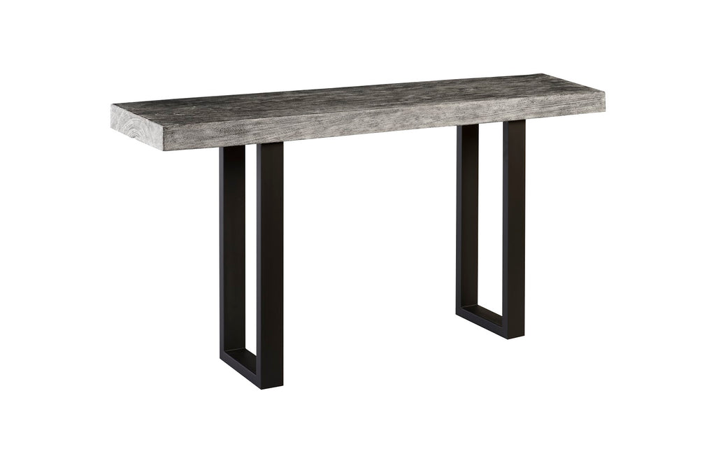 Origins Straight Edge Console Table, Metal U Legs, Gray Stone Finish | Phillips Collection - TH95588