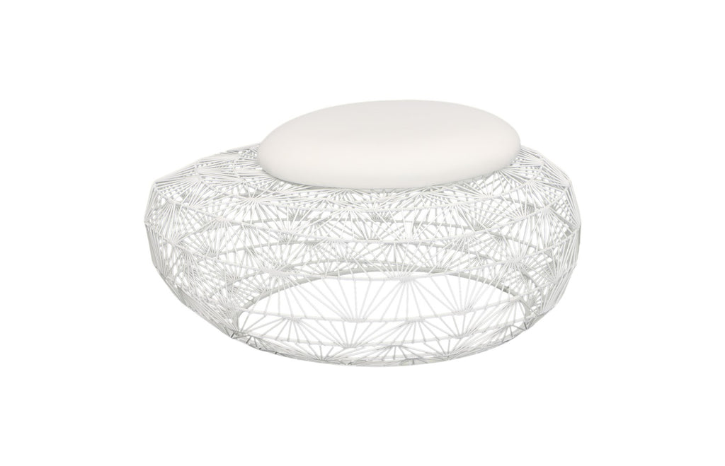 Wire Mesh Stone Stool With Cushion, Sm | Phillips Collection - TH110596