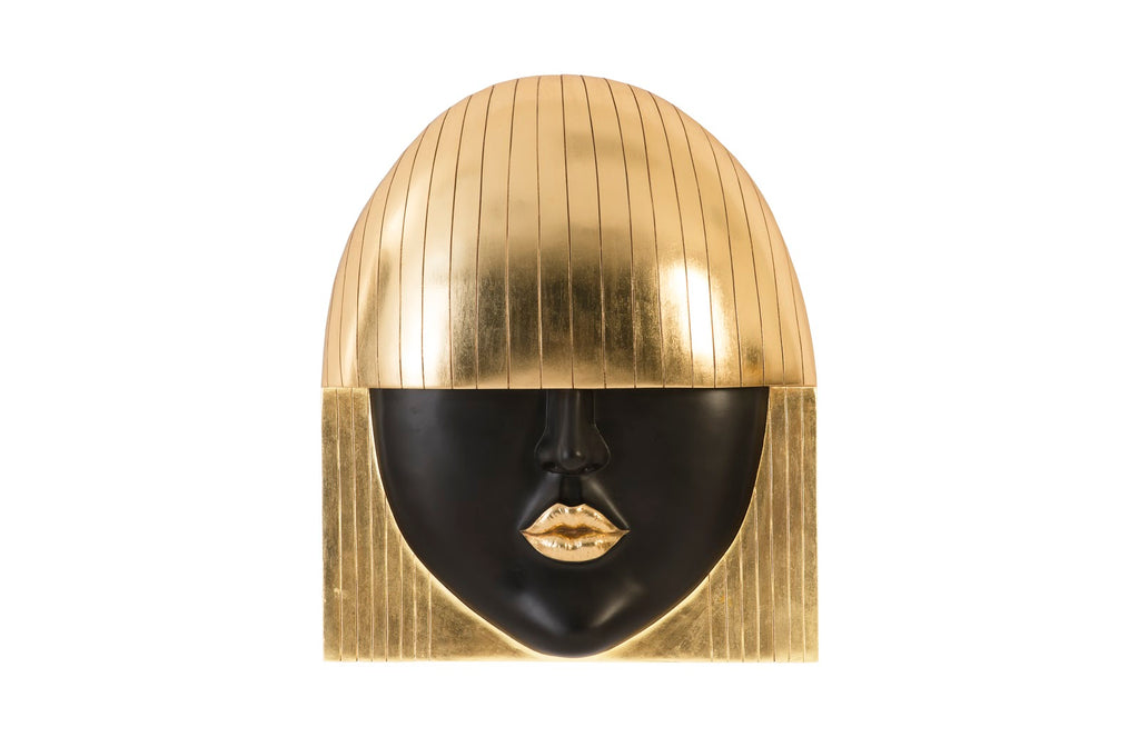 Fashion Faces Wall Art, Large, Kiss, Black And Gold Leaf | Phillips Collection - PH94748