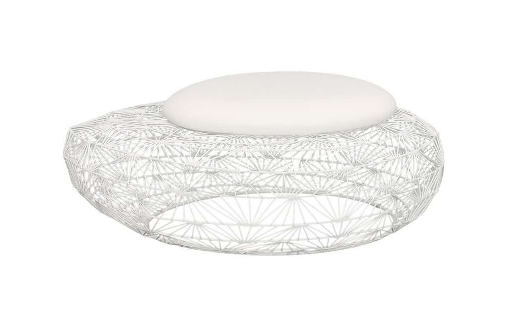 Wire Mesh Stone Stool With Cushion, Lg | Phillips Collection - TH110597