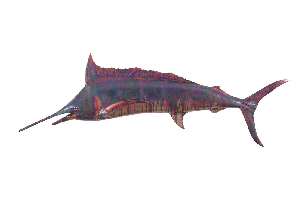 Blue Marlin Fish Wall Sculpture, Resin, Copper Patina Finish | Phillips Collection - PH100654
