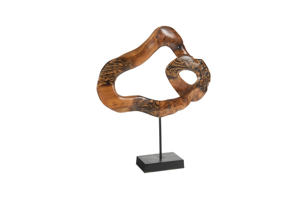 Carved Teak Swirl On Stand | Phillips Collection - ID102123