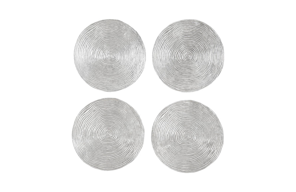 Ripple Wall Disc, Set Of 4, Resin, Lg, Silver Leaf With Antiquing | Phillips Collection - PH102837