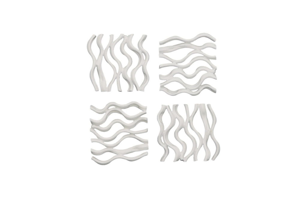 Vine Wall Tile, Matte White, Set Of 4 | Phillips Collection - PH111552