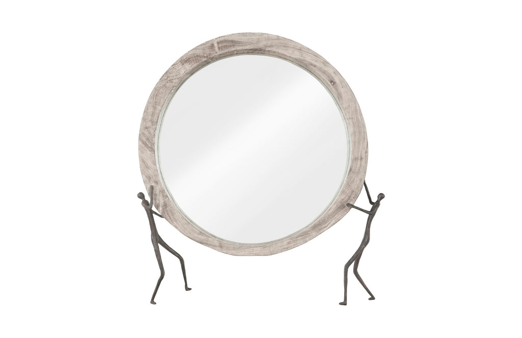 Atlas Mirror, Chamcha Wood, Gray Stone Finish, Metal | Phillips Collection - TH100834