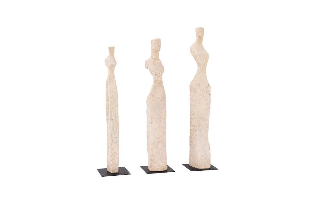 Cast Women Sculptures, Roman Stone, Set Of 3 | Phillips Collection - PH106455