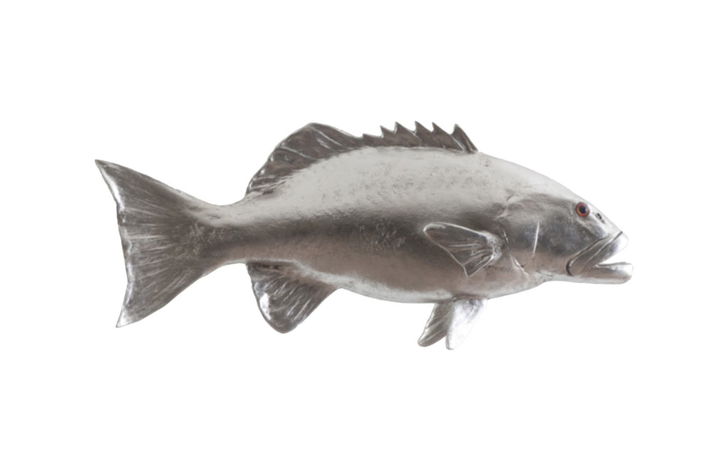 Coral Trout Fish Wall Sculpture, Resin, Silver Leaf | Phillips Collection - PH64543