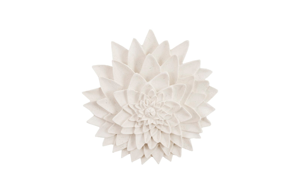 Dahlia Flower Wall Art, White Stone | Phillips Collection - PH104364