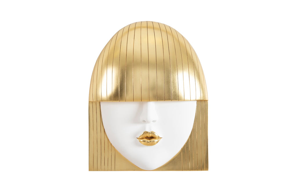 Fashion Faces Wall Art, Large, Kiss, White And Gold Leaf | Phillips Collection - PH101927