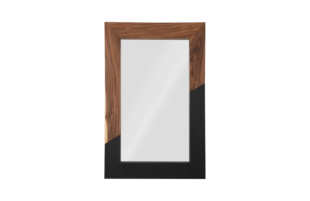 Geometry Wood Mirror, Natural, Black | Phillips Collection - TH105234