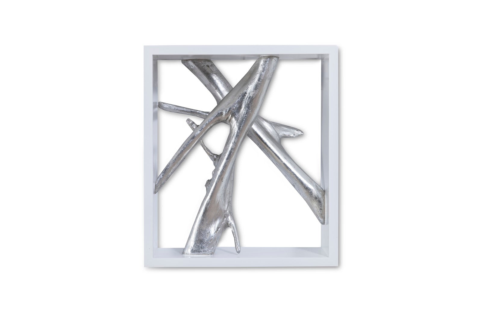 Framed Branches Wall Tile, White, Silver Leaf | Phillips Collection -  PH63690