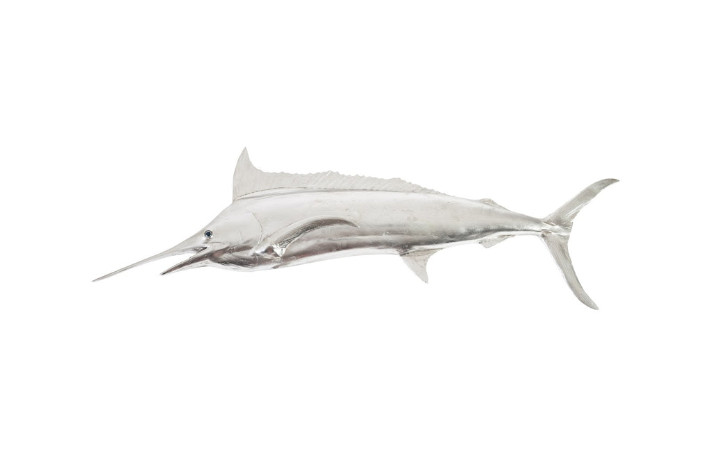 Blue Marlin Fish Wall Sculpture, Resin, Silver Leaf | Phillips Collection - PH66671