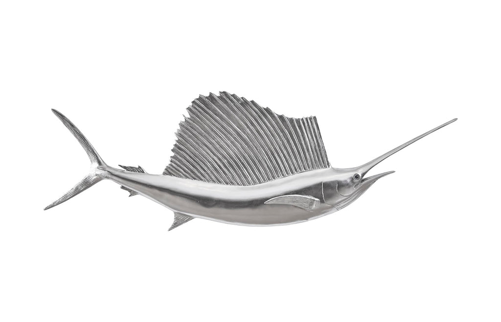 Sail Fish Wall Sculpture, Resin, Silver Leaf | Phillips Collection - PH100658