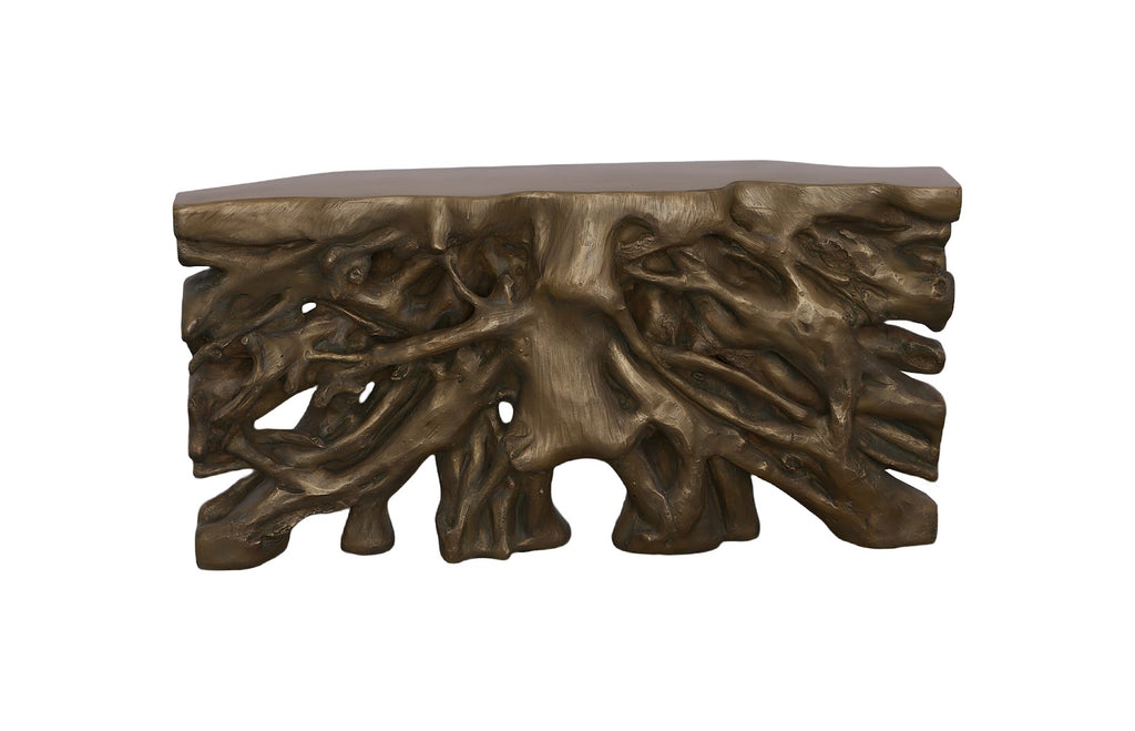 Square Root Console Table, Resin, Antique Bronze Finish | Phillips Collection - PH79052