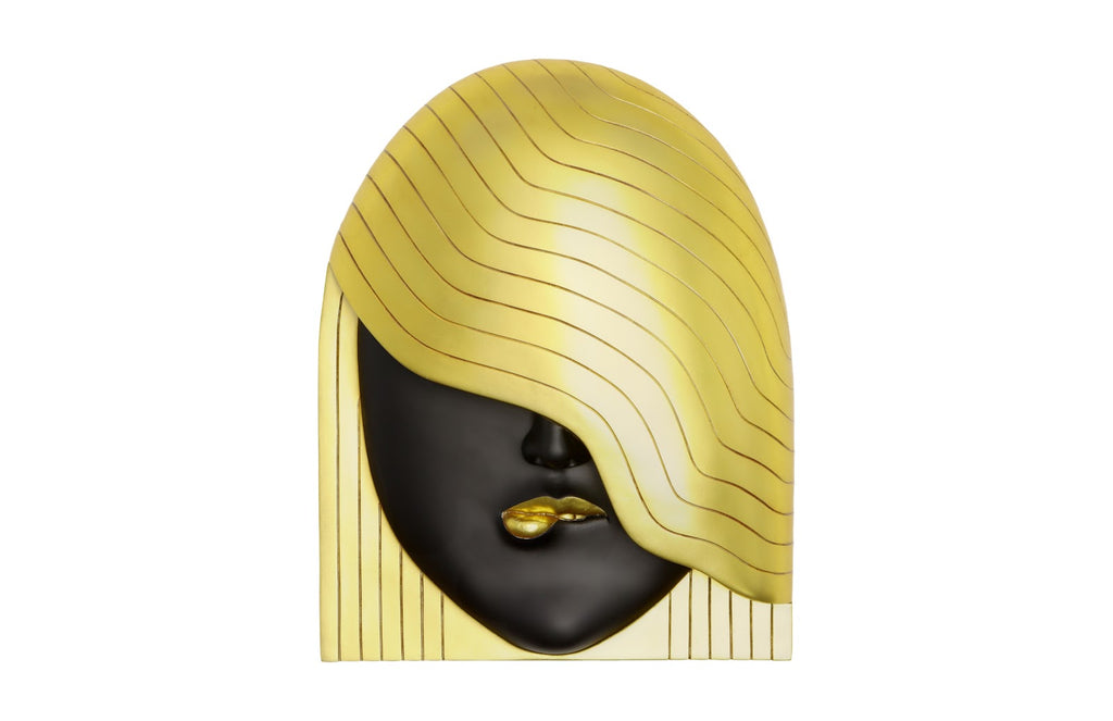 Fashion Faces Wall Art, Large, Her Left Wave, Black And Gold | Phillips Collection - PH112030